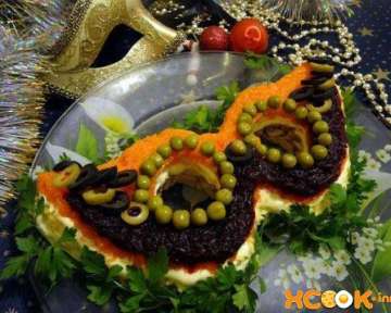 Новогодний салат «Маска» — пошаговый рецепт с фото приготовления