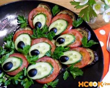 Праздничная закуска из баклажанов Павлиний хвост – пошаговый рецепт с фото приготовления