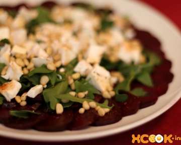 Карпаччо из свеклы с козьим сыром – приготовление по простому пошаговому фото рецепту