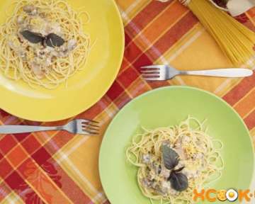 Паста карбонара с грибами и беконом в сливках – пошаговый рецепт с фото приготовления