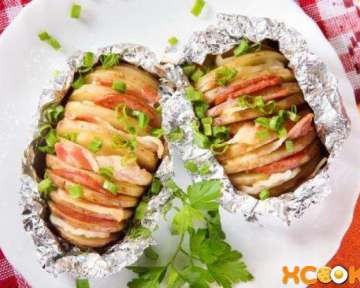 Картошка-гармошка с салом и беконом – пошаговый рецепт с фото приготовления в мультиварке