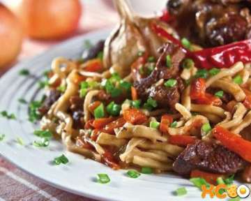 Пошаговый фото рецепт приготовления настоящего таджикского плова с домашней лапшой в казане