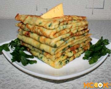 Сырные блины с зеленью – пошаговый рецепт с фото приготовления