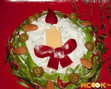 Салат «Свеча» с курицей – пошаговый рецепт с фото блюда для новогоднего или романтического ужина