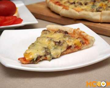 Рецепт с фото пошагового приготовления домашней пиццы с фаршем в духовке