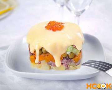 Салат оливье с телячьим языком — классический рецепт приготовления с фото