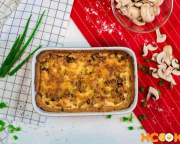 Пошаговый фото рецепт приготовления французского пирога киш с курицей и грибами шампиньонами в домашних условиях в духовке