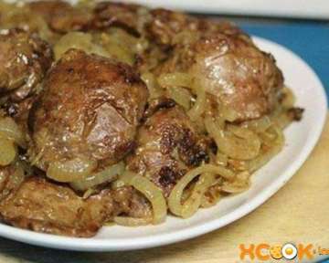 Печень куриная жареная с луком – пошаговый рецепт с фото приготовления в домашних условиях