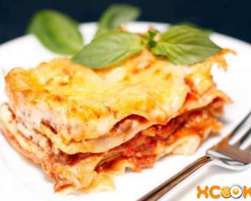 Фото рецепт приготовления мясной лазаньи из свиноговяжьего фарша с соусом Бешамель