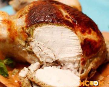 Фаршированная курица, запеченная в духовке в рукаве, – пошаговый рецепт с фото ее приготовления