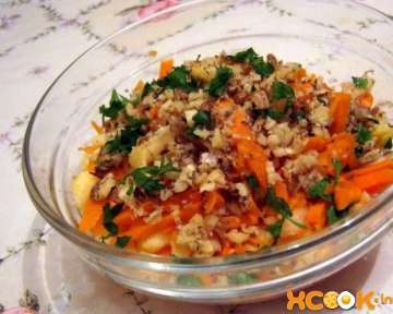 Легкий салат из тыквы с яблоком и морковью – пошаговый фото рецепт приготовления с грецким орехом в домашних условиях