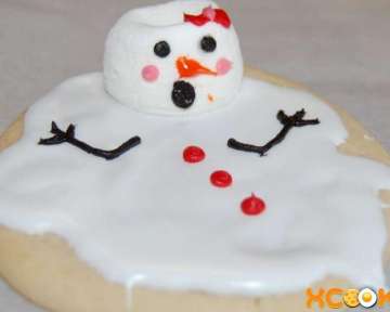 Печенье в виде тающего снеговика – пошаговый рецепт с фото приготовления