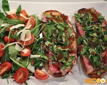 Брускетта с ростбифом и рукколой – пошаговый рецепт с фото, как приготовить в домашних условиях