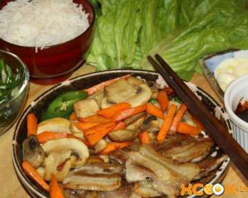 Корейский самгепсаль – пошаговый фото рецепт приготовления сочной свинины с овощами