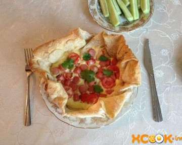 Фото рецепт приготовления омлета по-деревенски в лаваше