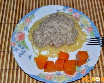 Пошаговый рецепт приготовления с фото сливочной подливы из говяжьего фарша к макаронам