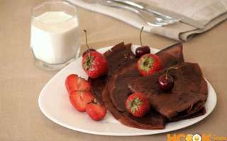 Шоколадные блины — на молоке: рецепт с фото, как их приготовить в домашних условиях