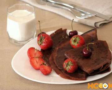 Шоколадные блины — на молоке: рецепт с фото, как их приготовить в домашних условиях
