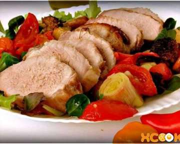 Рецепт того, как приготовить свинину запеченную в духовке вместе с овощами