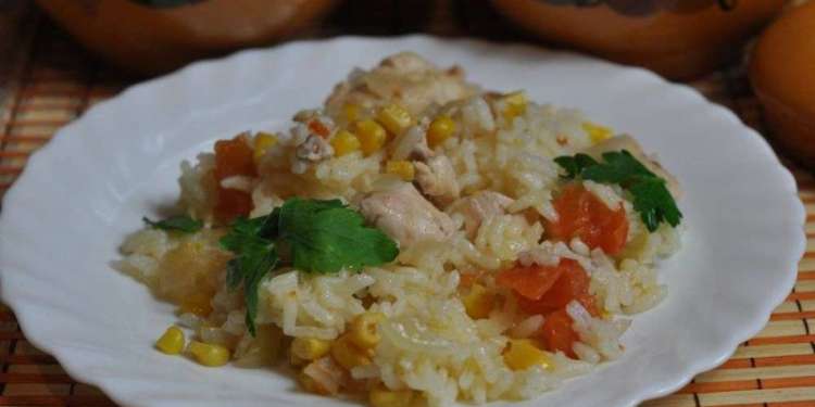 Рис с курицей в духовке в стеклянной посуде рецепт с фото пошагово