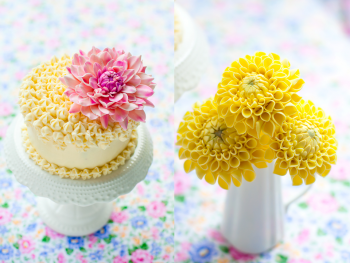 торт с живыми цветами