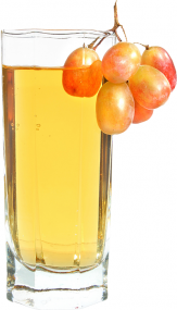 стакан виноградного сока и небольшая гроздь