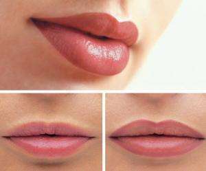 Как красить пухлые губы?