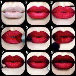 Как красить губы красной помадой?