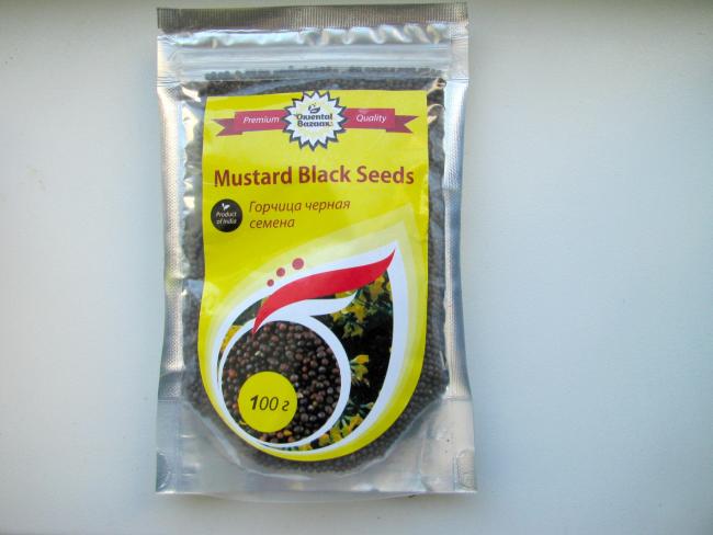упаковка с семенами черной горчицы