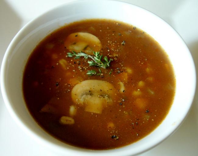 суп на грибном бульоне