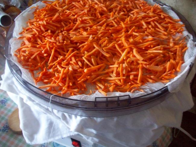 свежая нарезанная полосками морковь