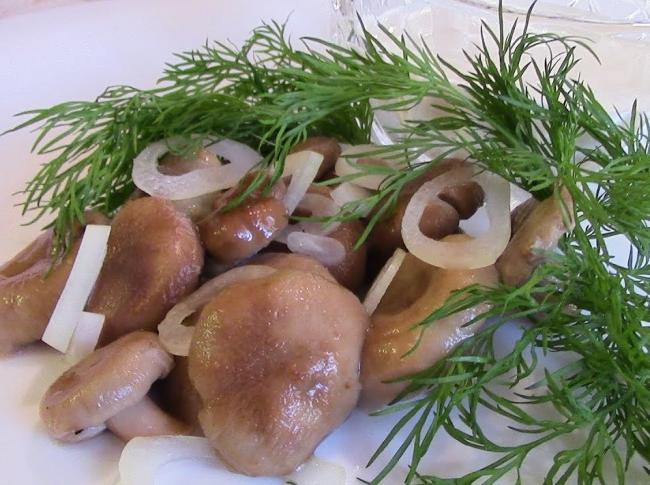 грибы и лук