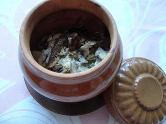 фото рецепт приготовления мяса с грибами в горшочках