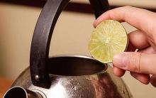 удалить накипь лимонным соком